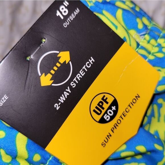 Speedo Men's Pineapple Swim Shorts/Trunks Size Small Blue/Green UPF 50+ - Picture 4 of 8